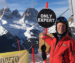Doug Cox skiing in Italy, 2018.